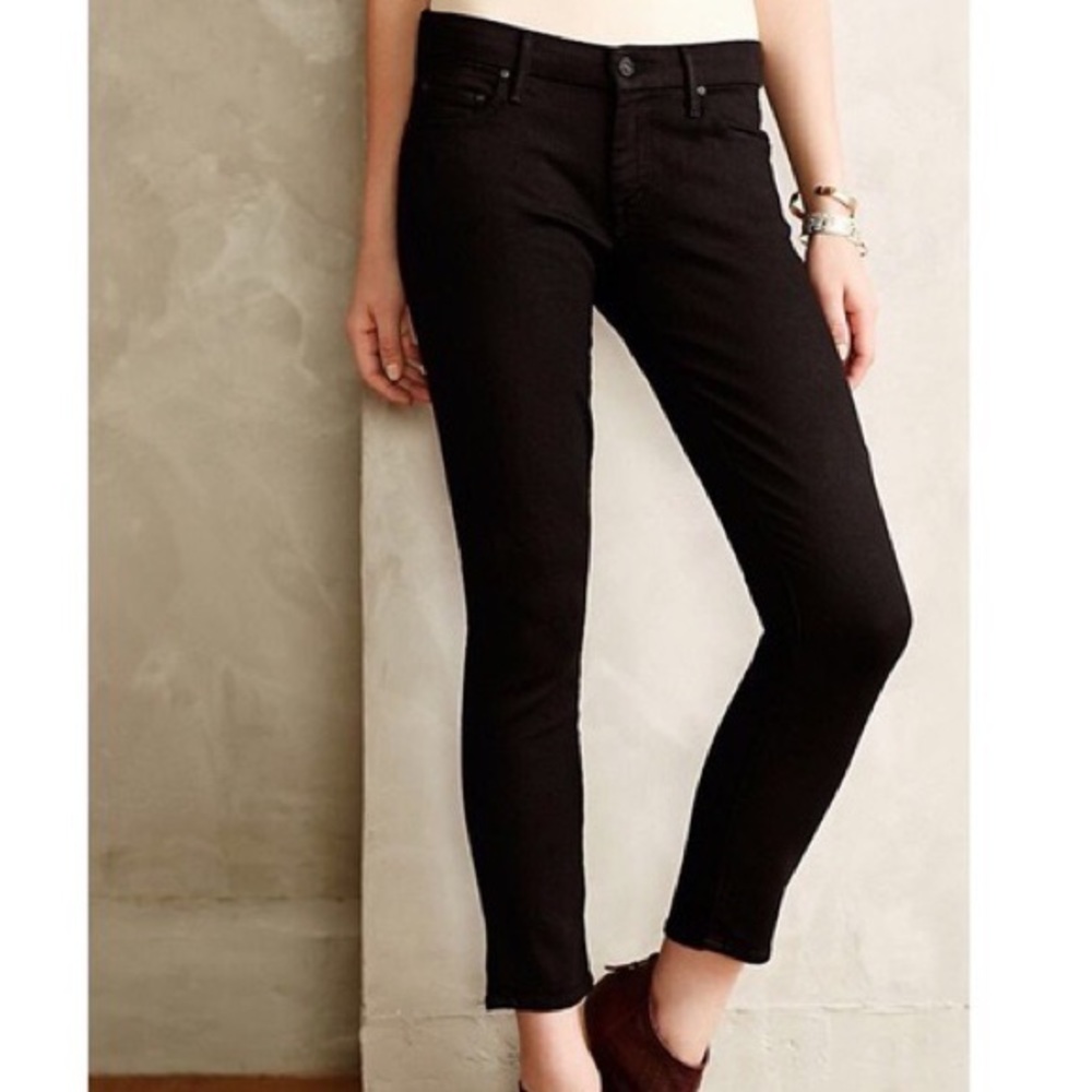 Mother The Looker Crop Black Jeans 28 skinny stretch